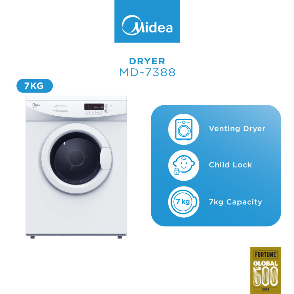 Midea MD7388 7.0KG Dryer / Clothes Dryer With Safe Thermostat Heater