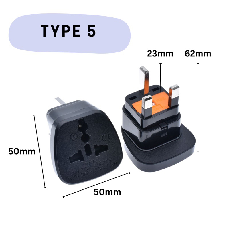 (ADAPTOR) 2 Pin To 3 Pin Adaptor / UK 3 Pin / Malaysia 3 Pin