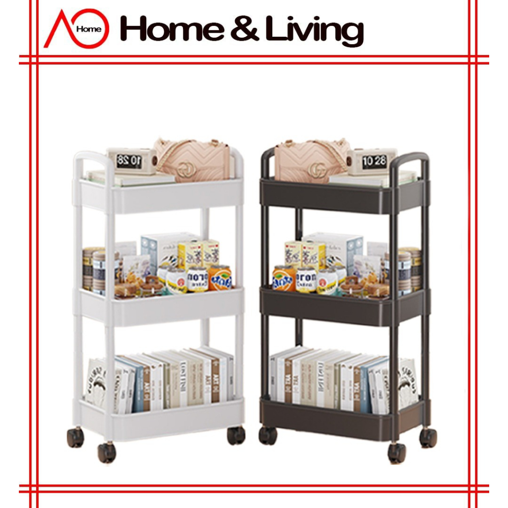AO Home Multifunction Storage Trolley Rack Shelves Household Rack With ...