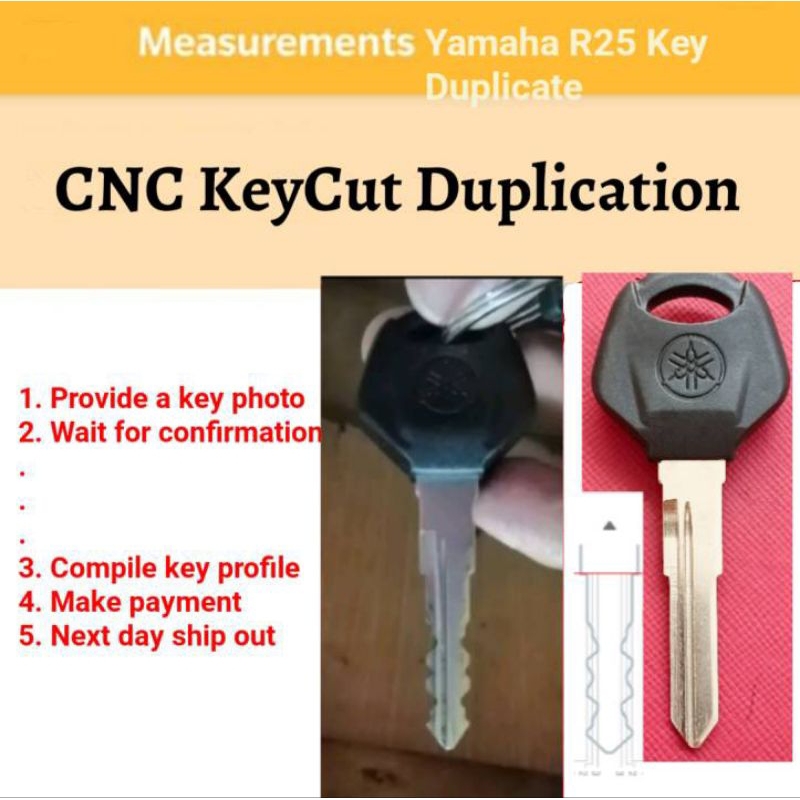 [KC02452] Yamaha R15 R25 key cut with key photo image ²⁹⁸⁵ ³⁰⁰⁰⁷⁷⁰ ...