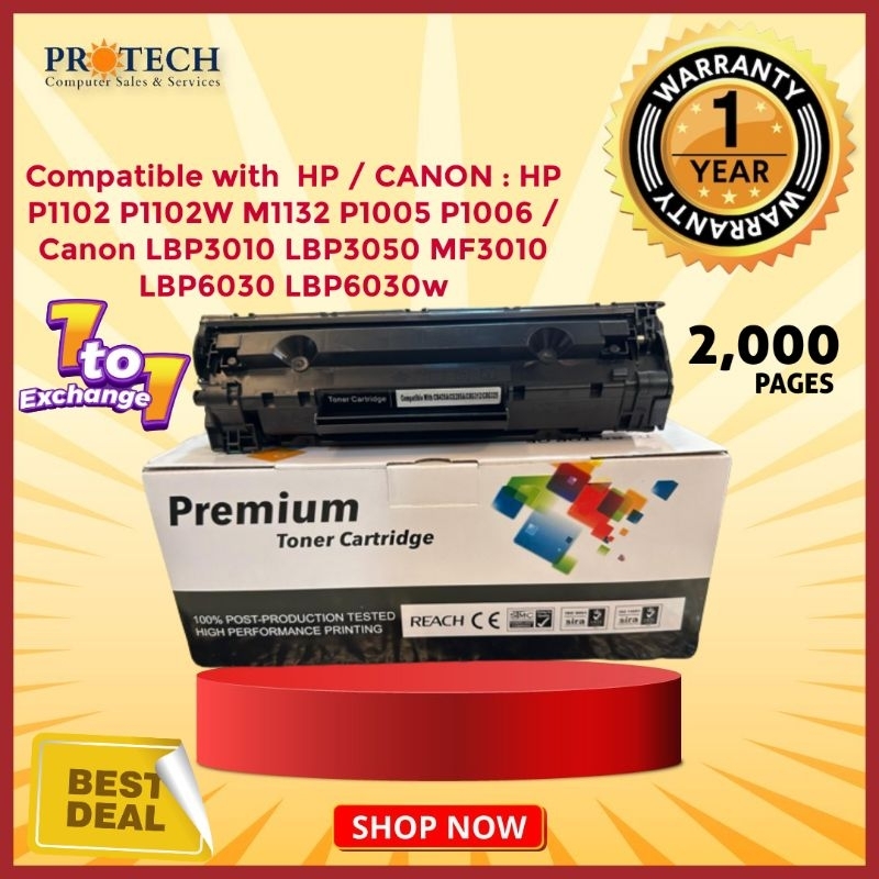 Compatible HP CE285A CE 285A 85A Black Toner Cartridge LaserJet P1102 P1102W M1212NF M1217nfw