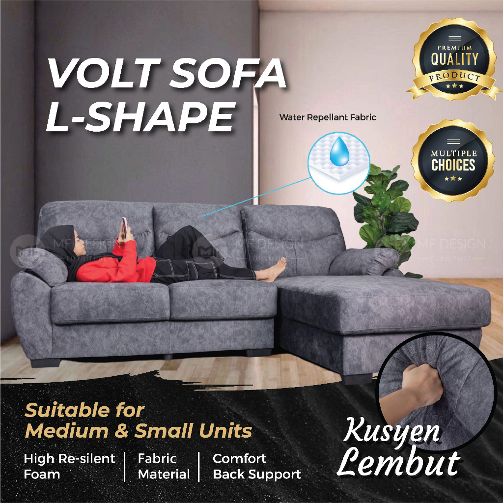 [FREE INSTALLATION] MF DESIGN VOLT LSHAPE Sofa Big Size Sofa Panjang