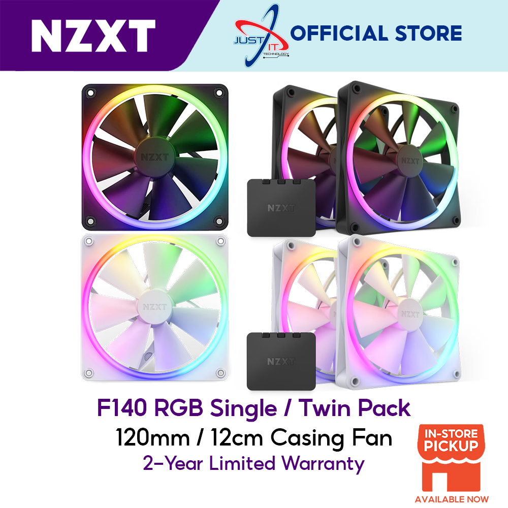 NZXT F140 RGB Single / Twin Pack - 140mm RGB CASING FAN | Shopee Malaysia