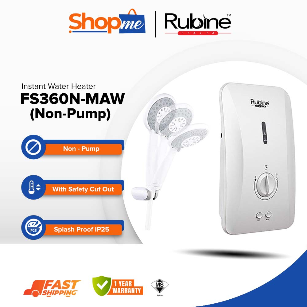 RUBINE INSTANT WATER HEATER RWH-FS390N-MAW (Non-Pump) | Shopee Malaysia