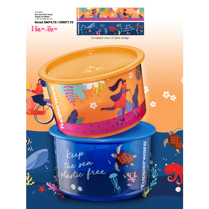Tupperware Eco love One Touch Topper (940ml) | Shopee Malaysia