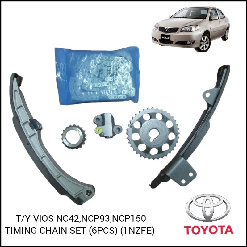 TOYOTA VIOS NC42,NCP93,NCP150 TIMING CHAIN SET (6PCS) (1NZFE) Shopee