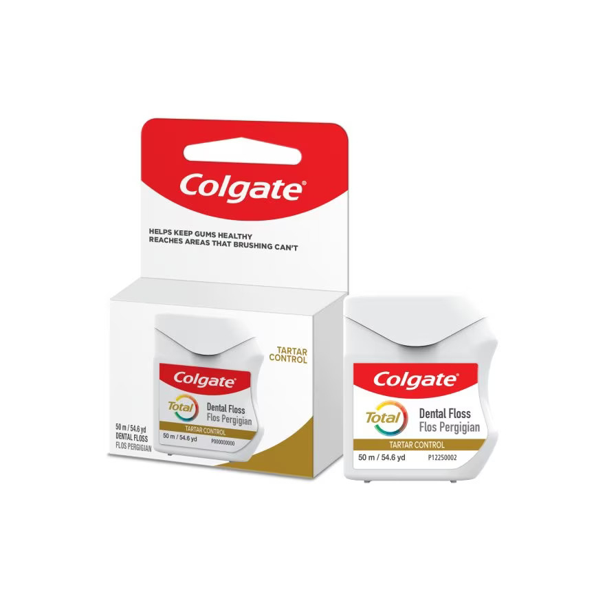 COLGATE TOTAL TARTAR CONTROL DENTAL FLOSS 50m (1107587) | Shopee Malaysia