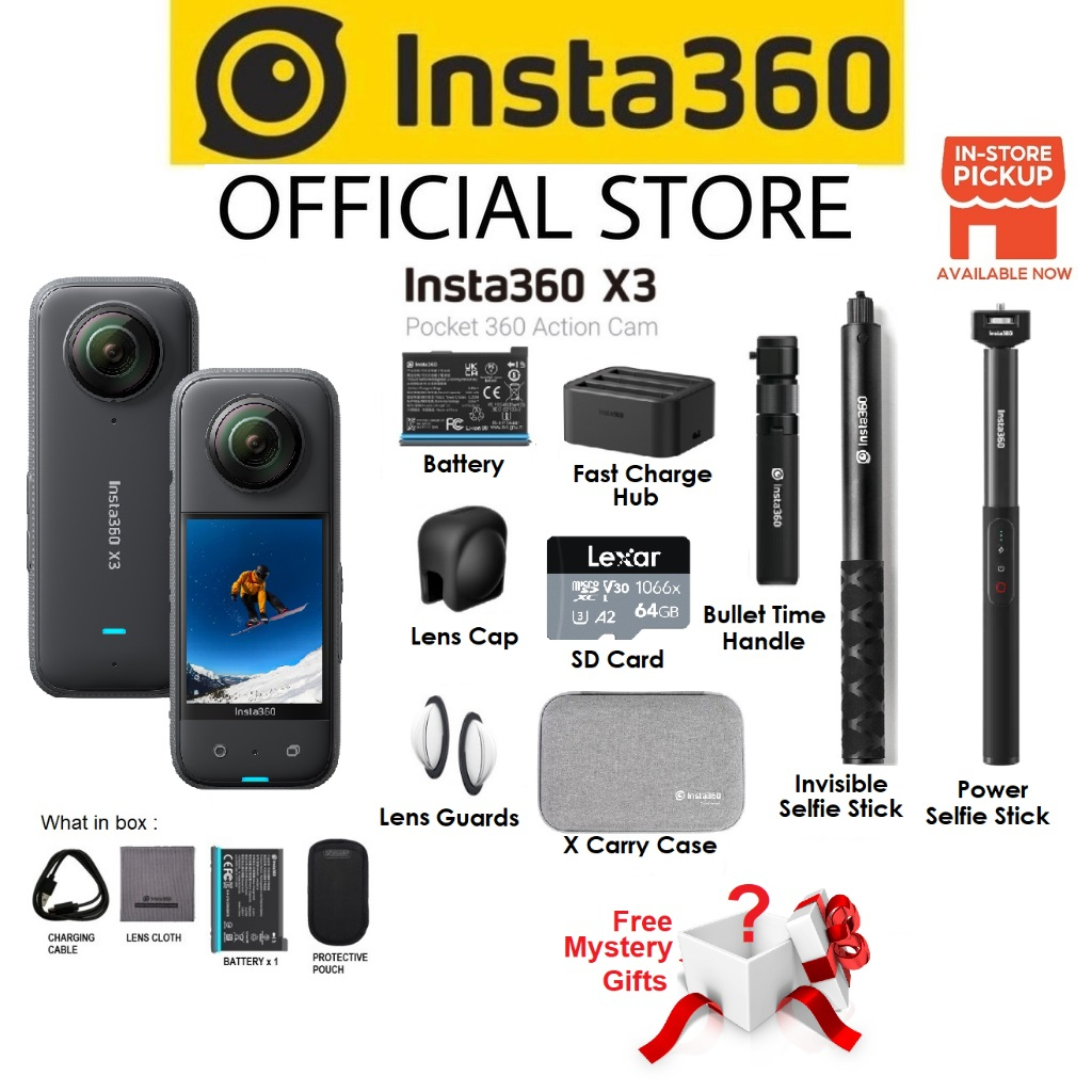 Insta360 X3 5.7K Video 72MP Photo 360 Pocket Camera | Shopee Malaysia