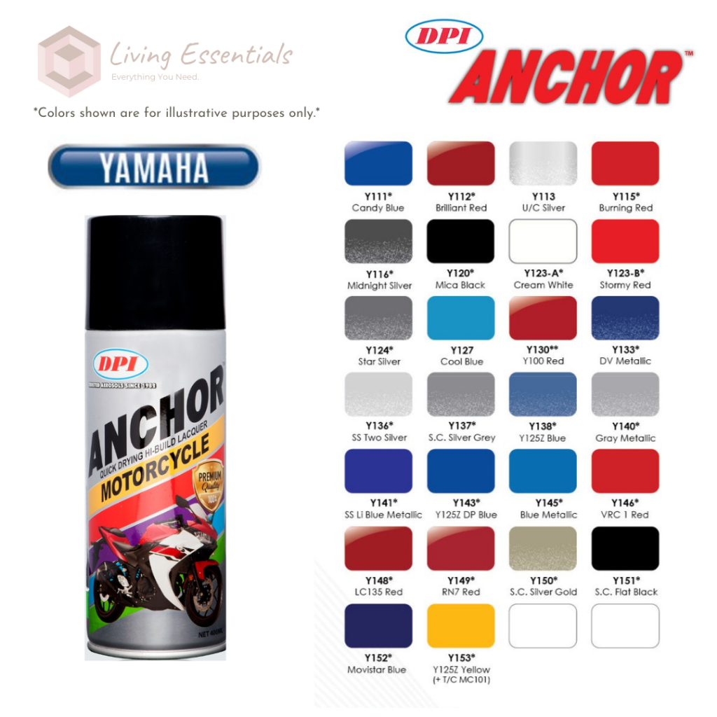 DPI Anchor YAMAHA MOTORCYCLE Spray Paint 400ml (READY STOCK) Shopee