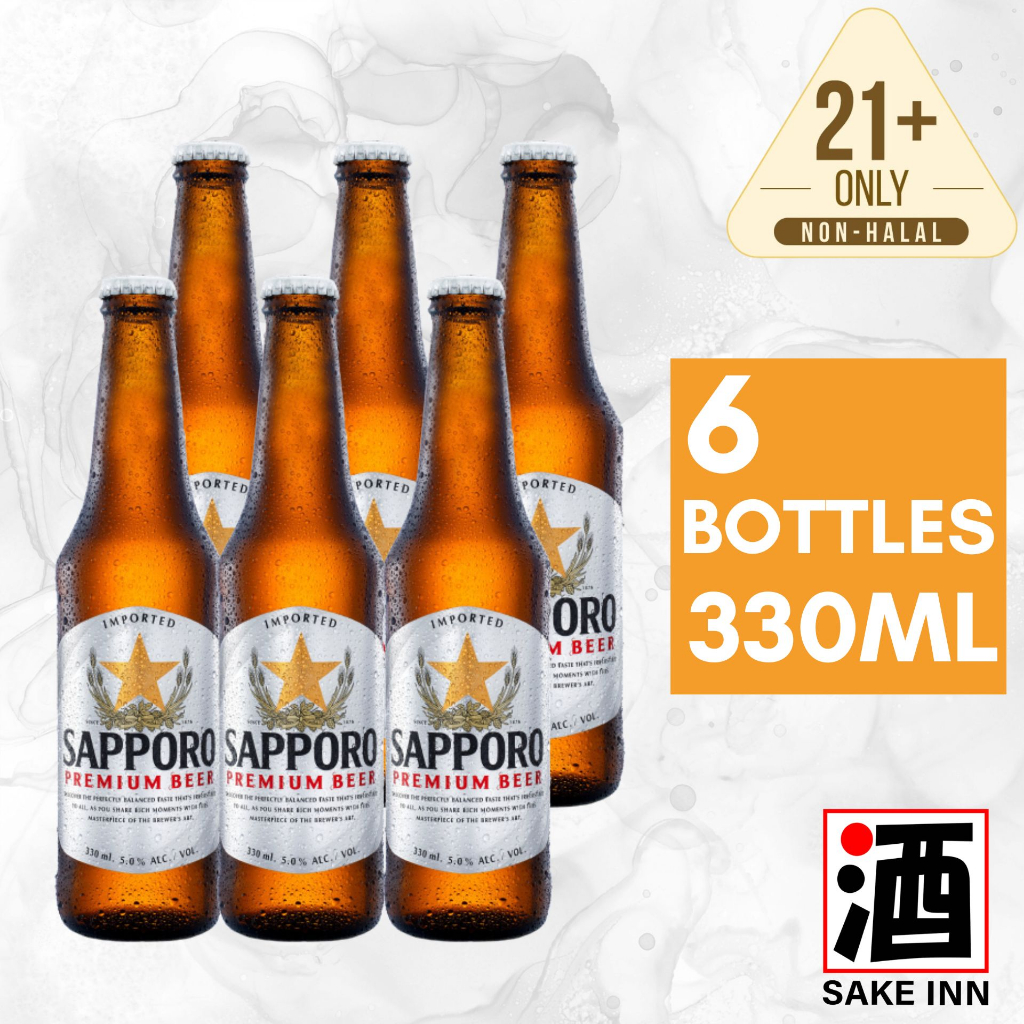 [Bundle of 6] Sapporo Premium Draft Beer Bottle 330ml (Expiry Jan