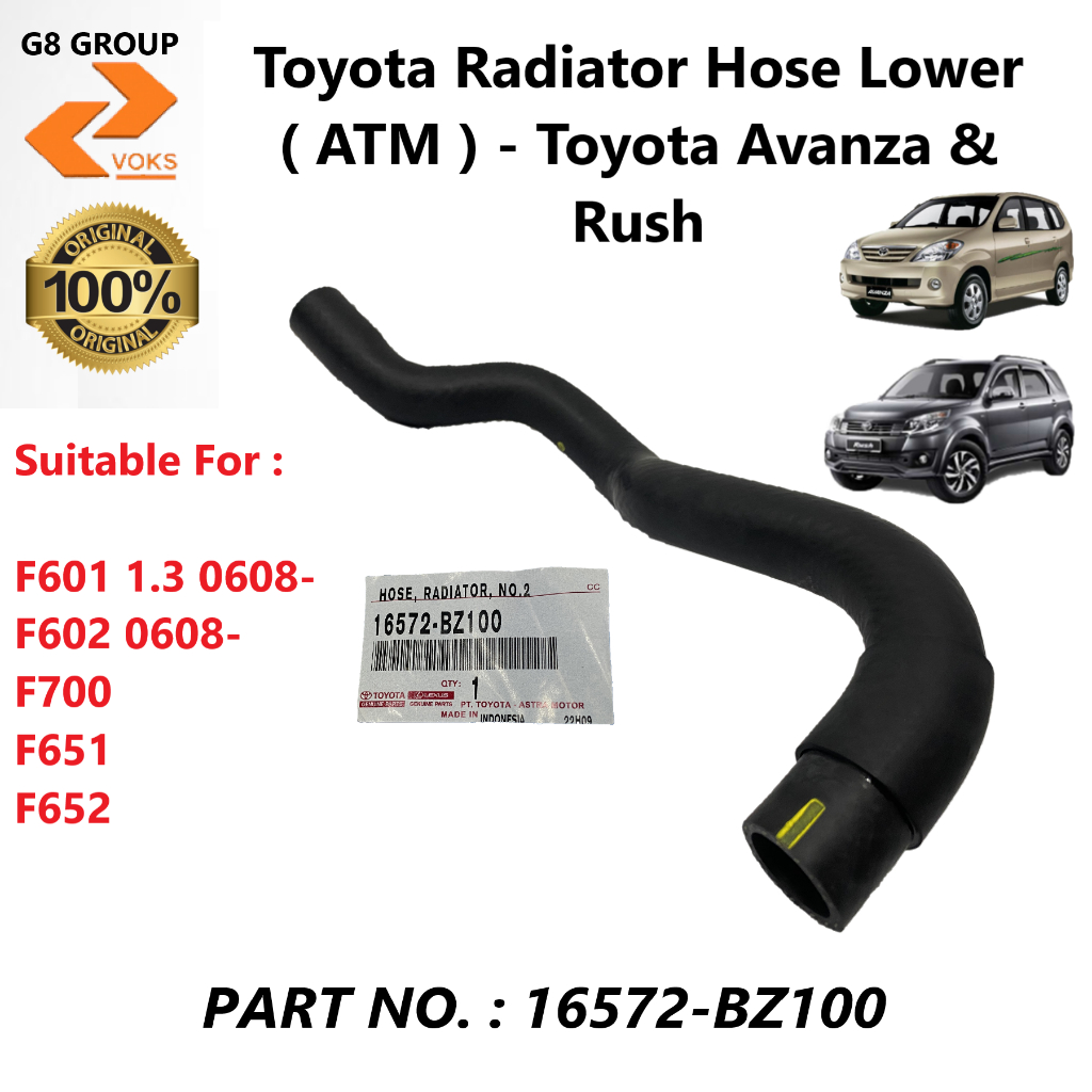 Toyota Radiator Hose Lower ( ATM ) - Toyota Avanza & Rush ( 16572-BZ100 ...