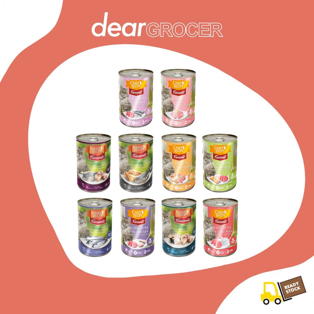 Cindy’s Recipe Favourite Cat Wet Canned Food 400g (Tuna & Crab, Tuna