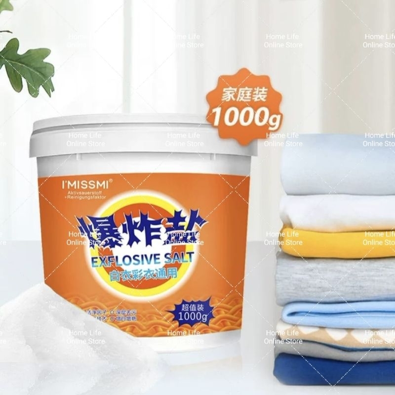 🍀 1000g Active Oxygen Explosive Salt Laundry Stain Removal Strong Color ...