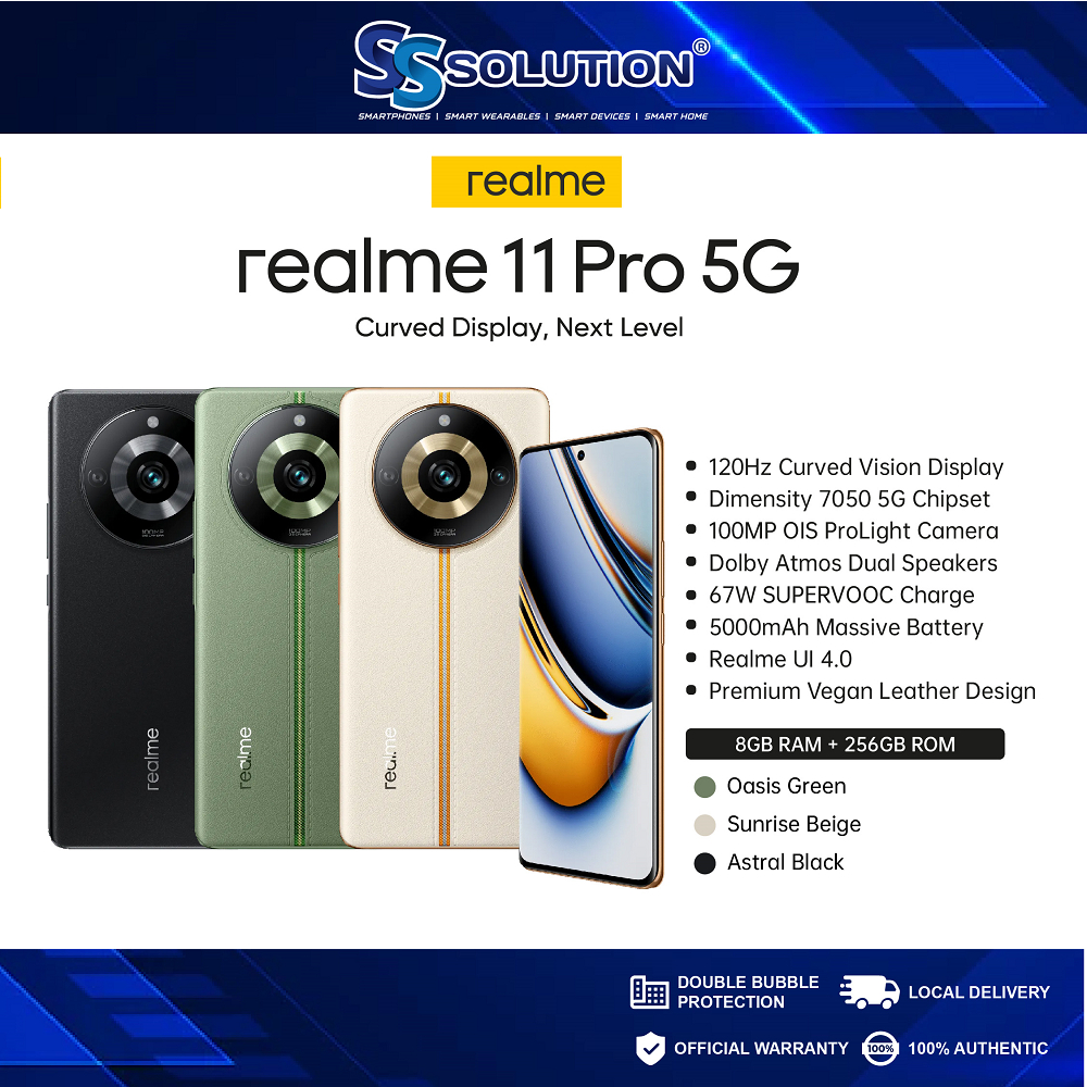Realme 11 Pro Plus 5G 12/512GB Amoled FHD+ Curved Astral Black Free by  REALME 