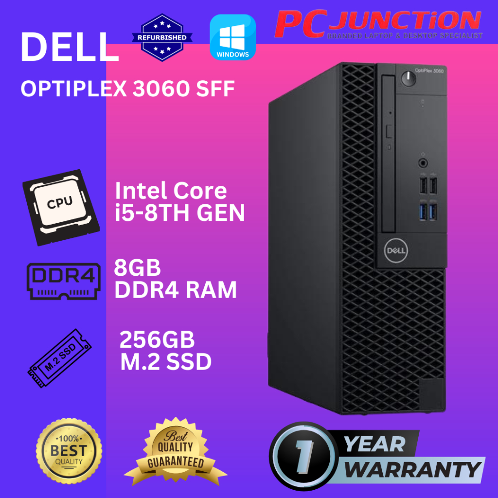 Dell Optiplex 3060 Sff Intel Core I5 8th Gen8gb Ddr4256gb M2win 10 Free Keyboard And Mouse 5058