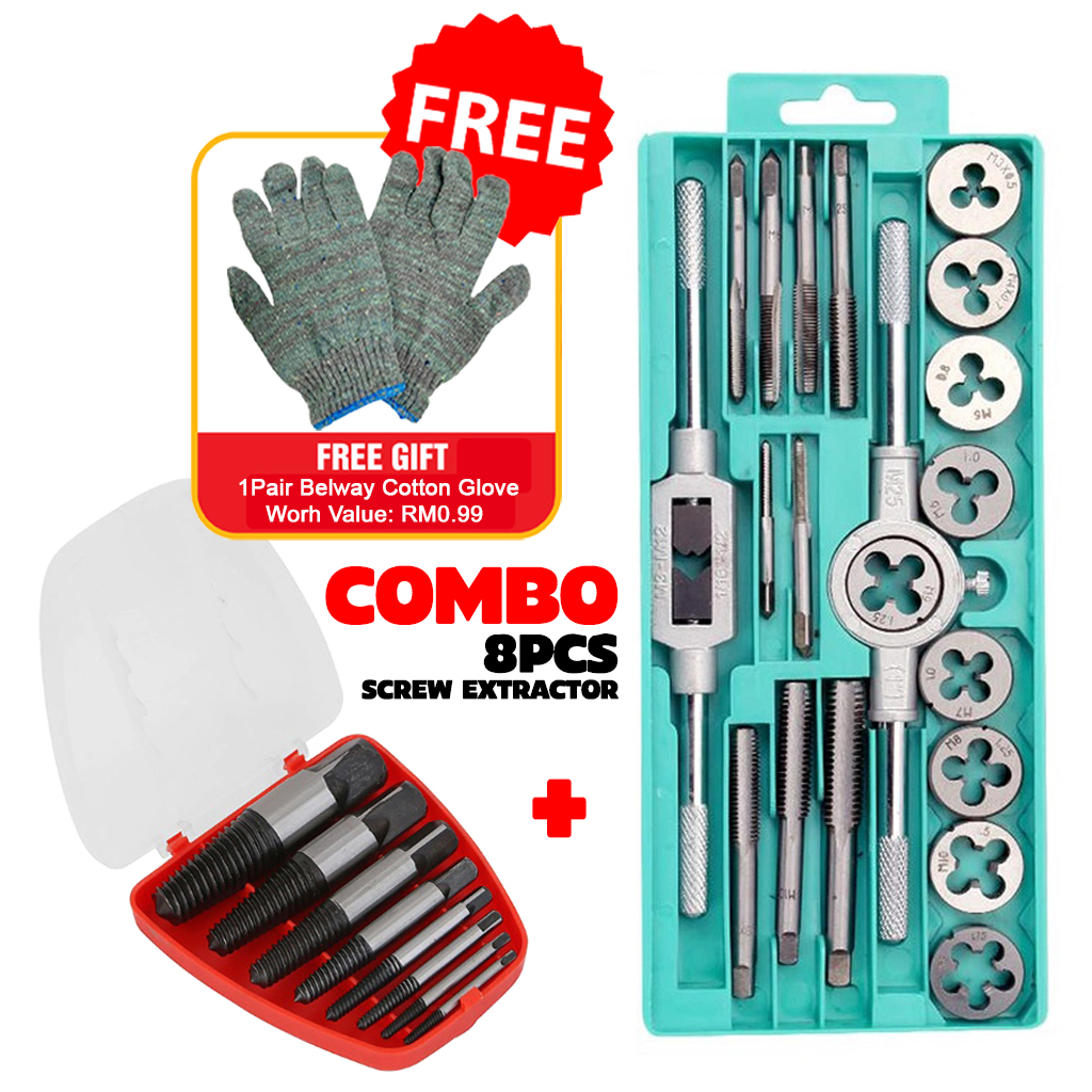 12Pcs/20Pcs/40Pcs Screw Extractor Tap And Die Set Metal Tap Screw