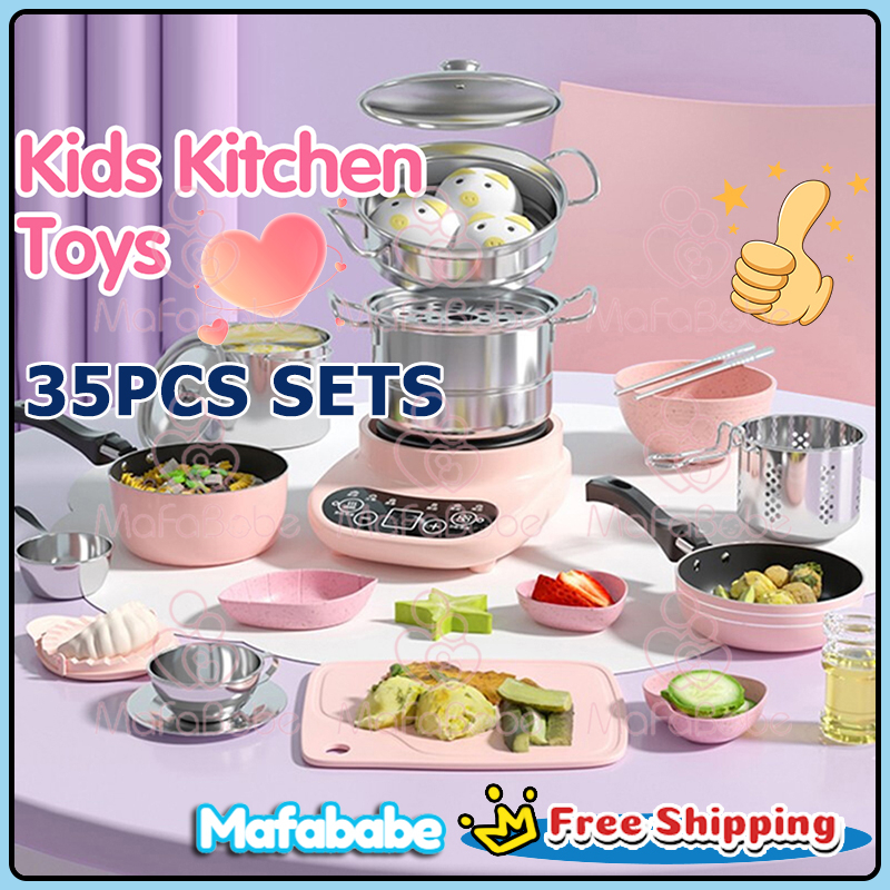Real Cook Pretend Household Applications Toy Kitchen Playset 35PCS ...