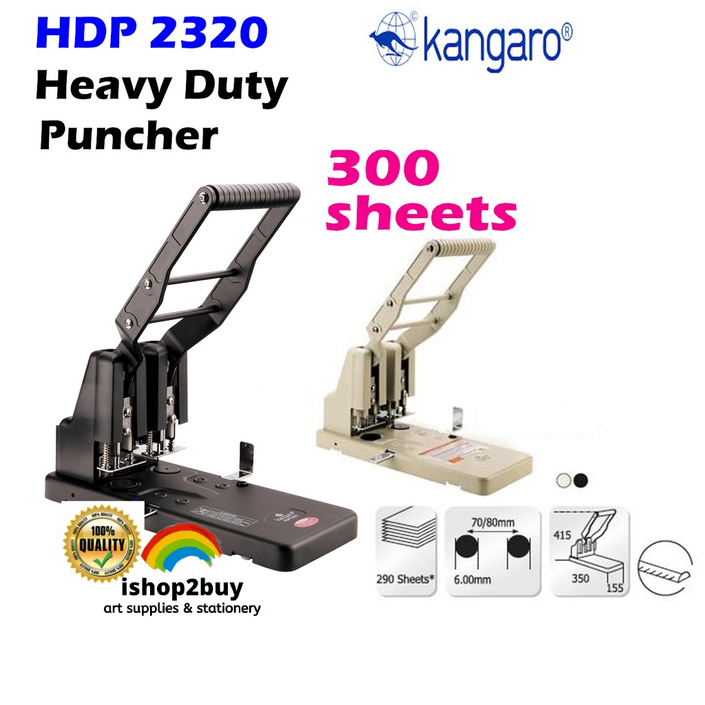 Kangaro HDP2320 HDP 2320 Heavy Duty 2 Hole Puncher 300 Sheets Penumbuk