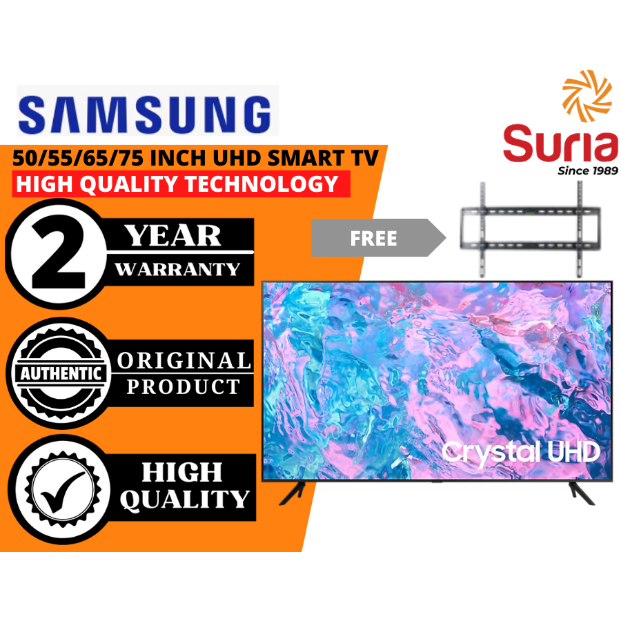 Samsung 43/50/55/65/75 Inch Crystal UHD 4K Smart TV UA50CU7000KXXM ...