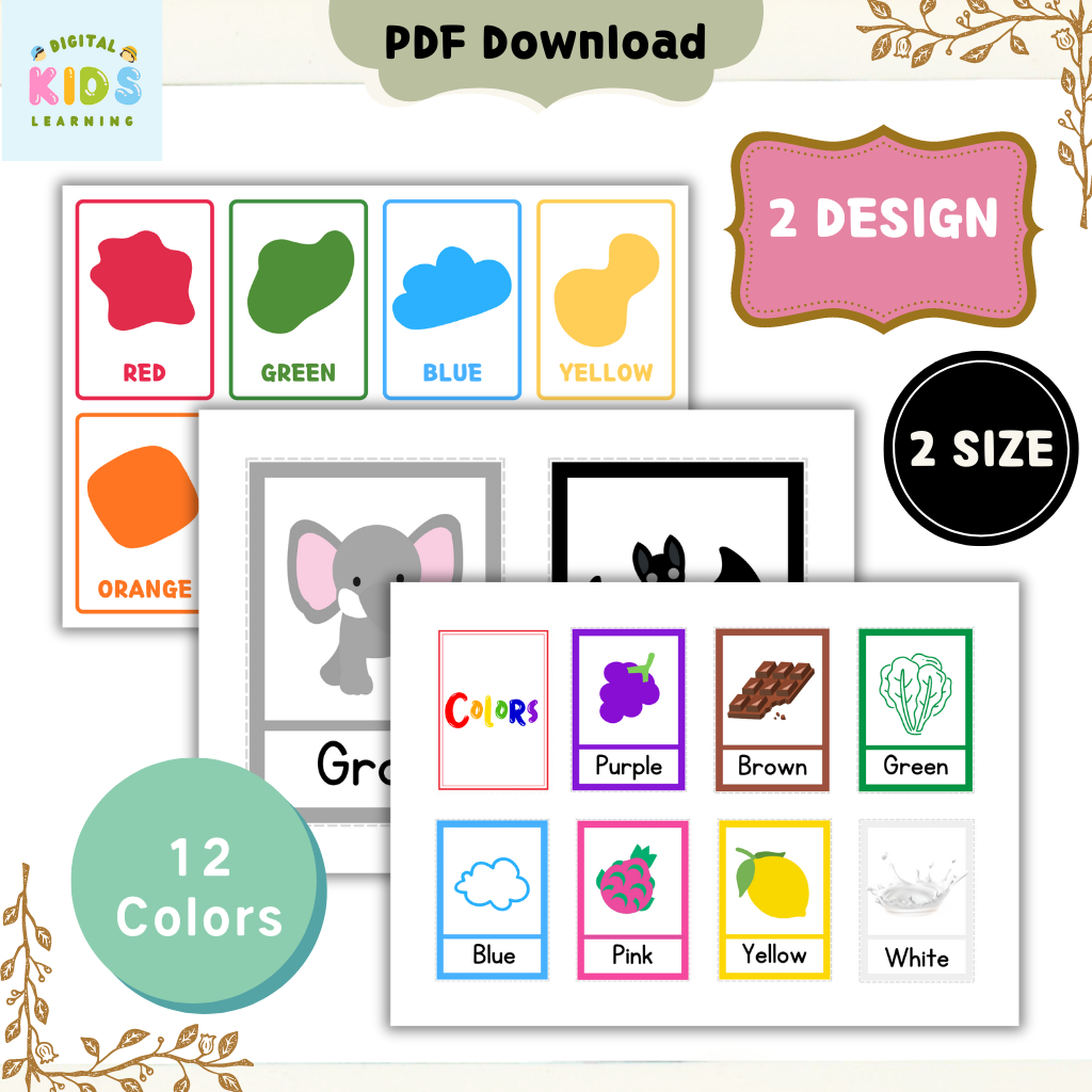 [PDF] Printable Early Learning Colors Flash Card for baby kids include ...