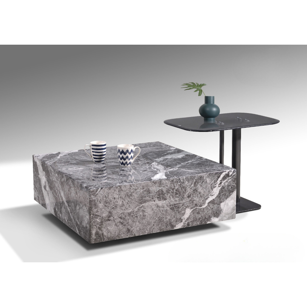 Nordic Grey Marble Coffee Table Set Shopee Malaysia