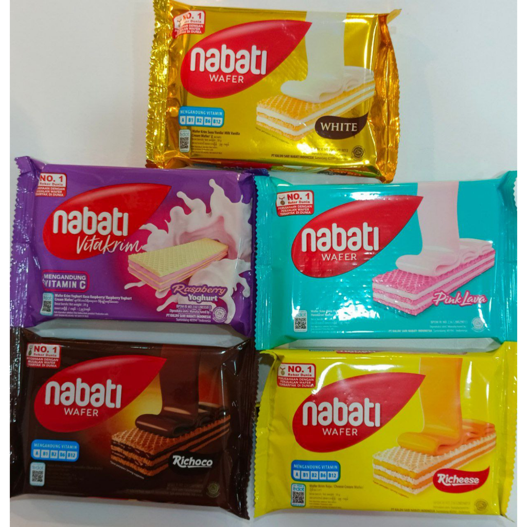 NABATI WAFER VARIAN RASA RASPBERRY,PINK LAVA.WHITE,RICHEESE,RICHOCO 39g ...