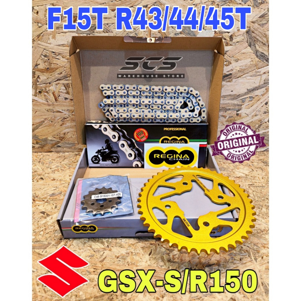 REGINA SUZUKI GSXS150 GSXR150 Sprocket Chain Kit Set 428 Rantai Spoket ...