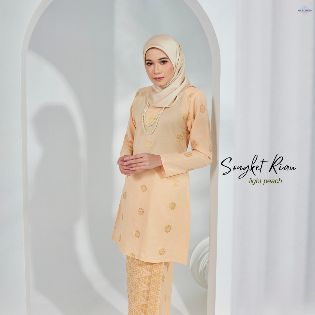 BAJU KURUNG RIAU SONGKET TENUN GOLD COTTON BY MATCHING HQ | Shopee Malaysia