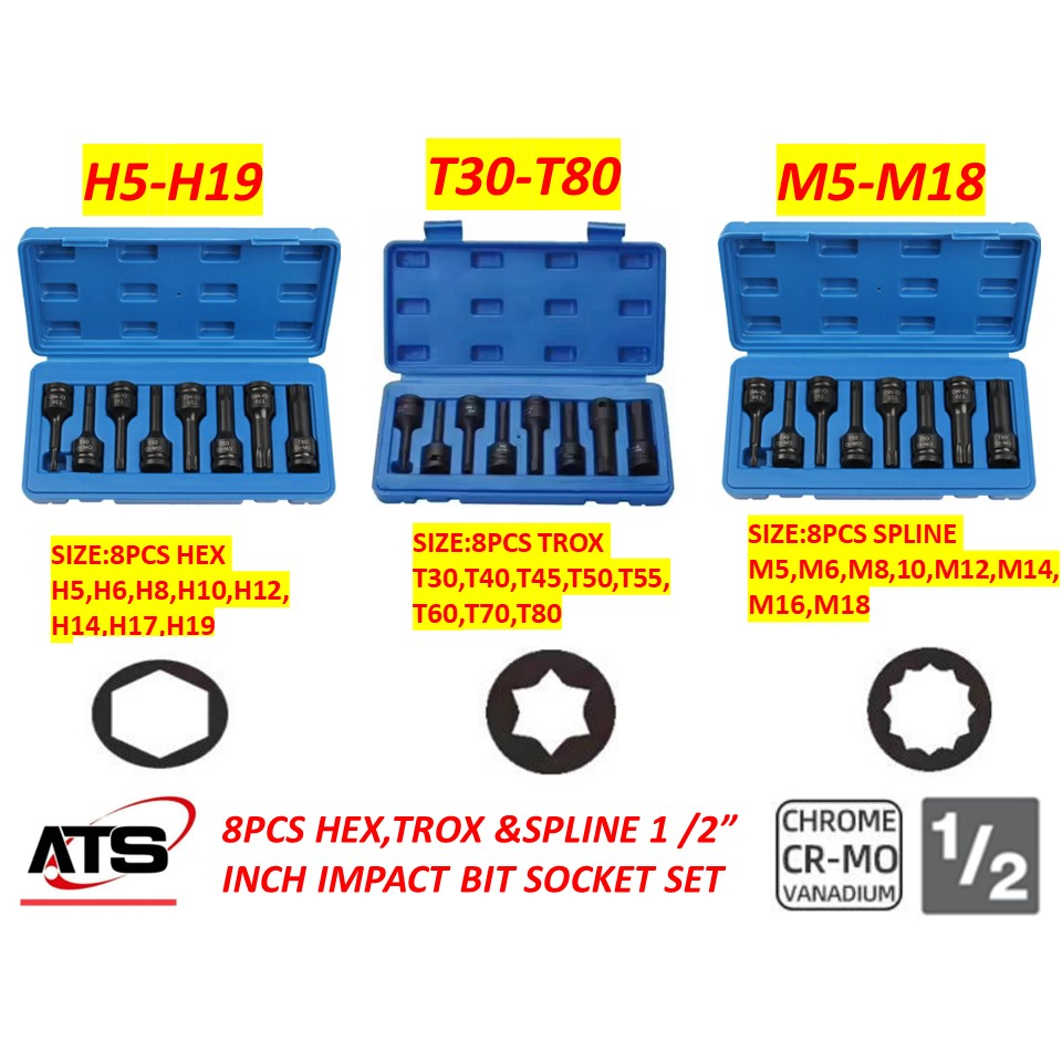 8pcs 1/2