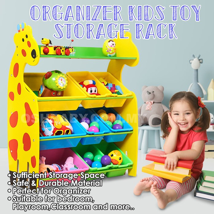 Organizer Kids Toy Storage Rack (Giraffe Rack 6+3 box) | Shopee Malaysia