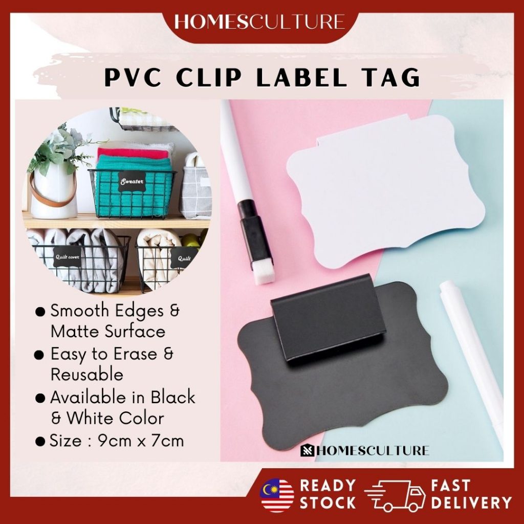 PVC Clip Label Tag Storage Box Basket Clip Tag Kitchen Pantry Basket
