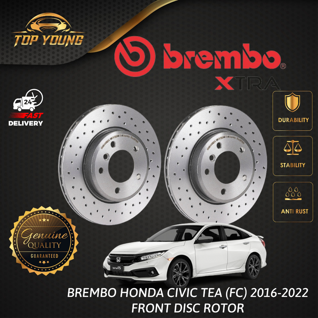 BREMBO XTRA HONDA CIVIC TEA (FC) 2016-2022 FRONT ( DEPAN ) 100% ...