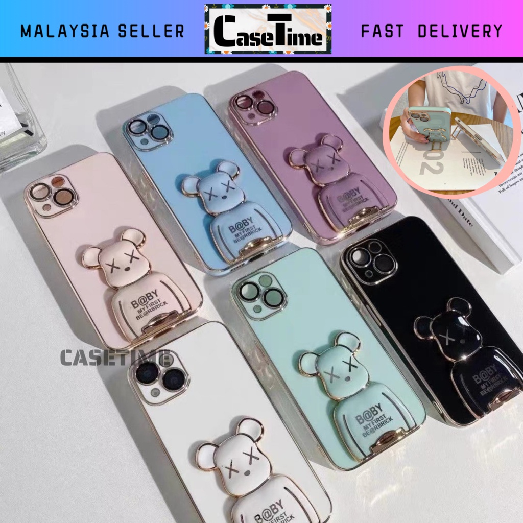 Redmi 12 Note 12 Note 12 Pro Note 12 Pro Plus 4g 5g Electroplated Bear Stand Soft Case Shopee 7095