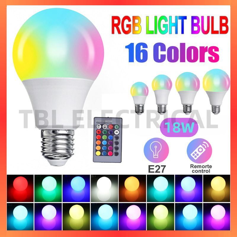 🔥READY STOCK🔥E27 LED Smart Control Lamp RGB Bulb Dimmable Colour ...