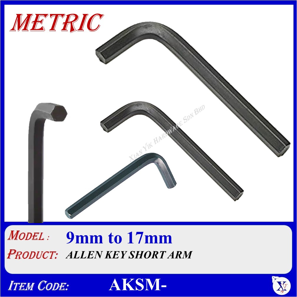 AKSM- 9mm TO 17mm HEX ALLEN KEY SHORT ARM ALLEN KEY | Shopee Malaysia