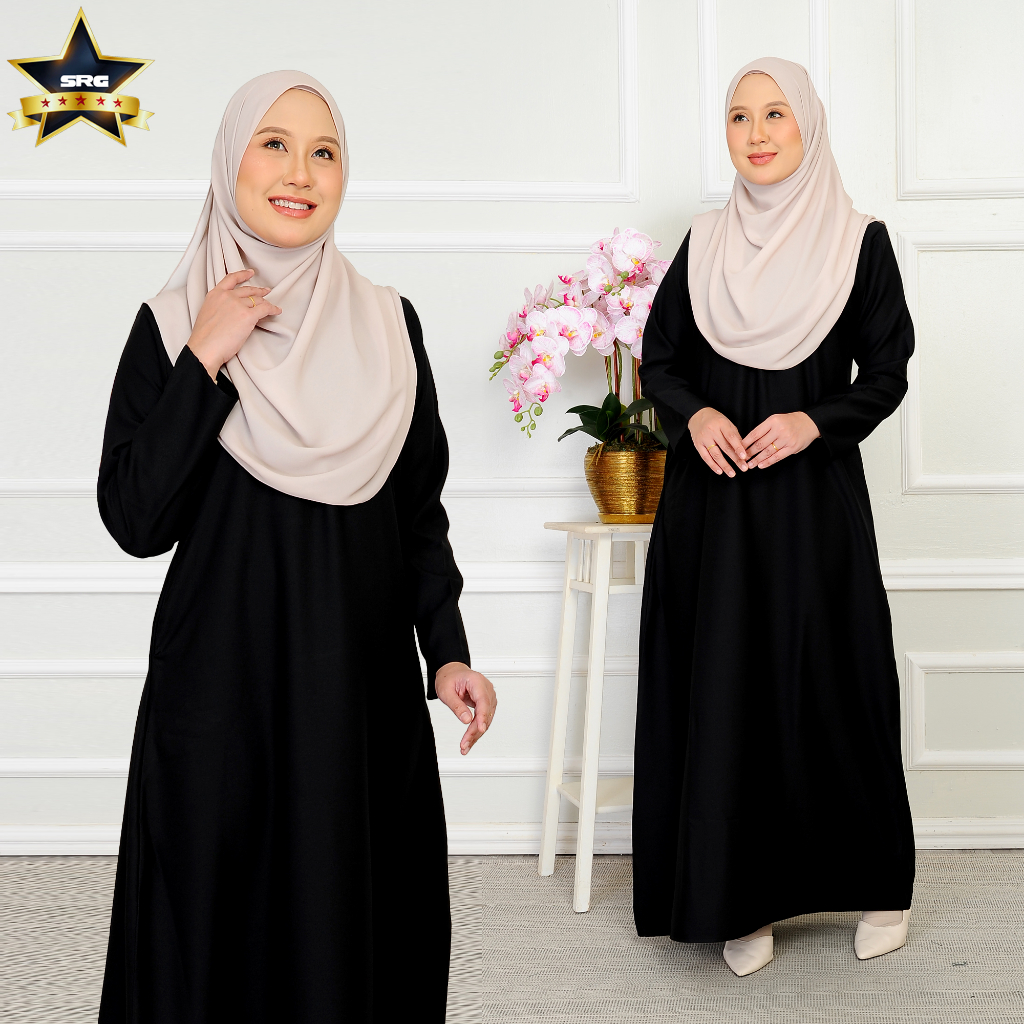 JUBAH PLAIN WITH POCKET VIRAL(HIGH QUALITY COMO CREPE) | Shopee Malaysia