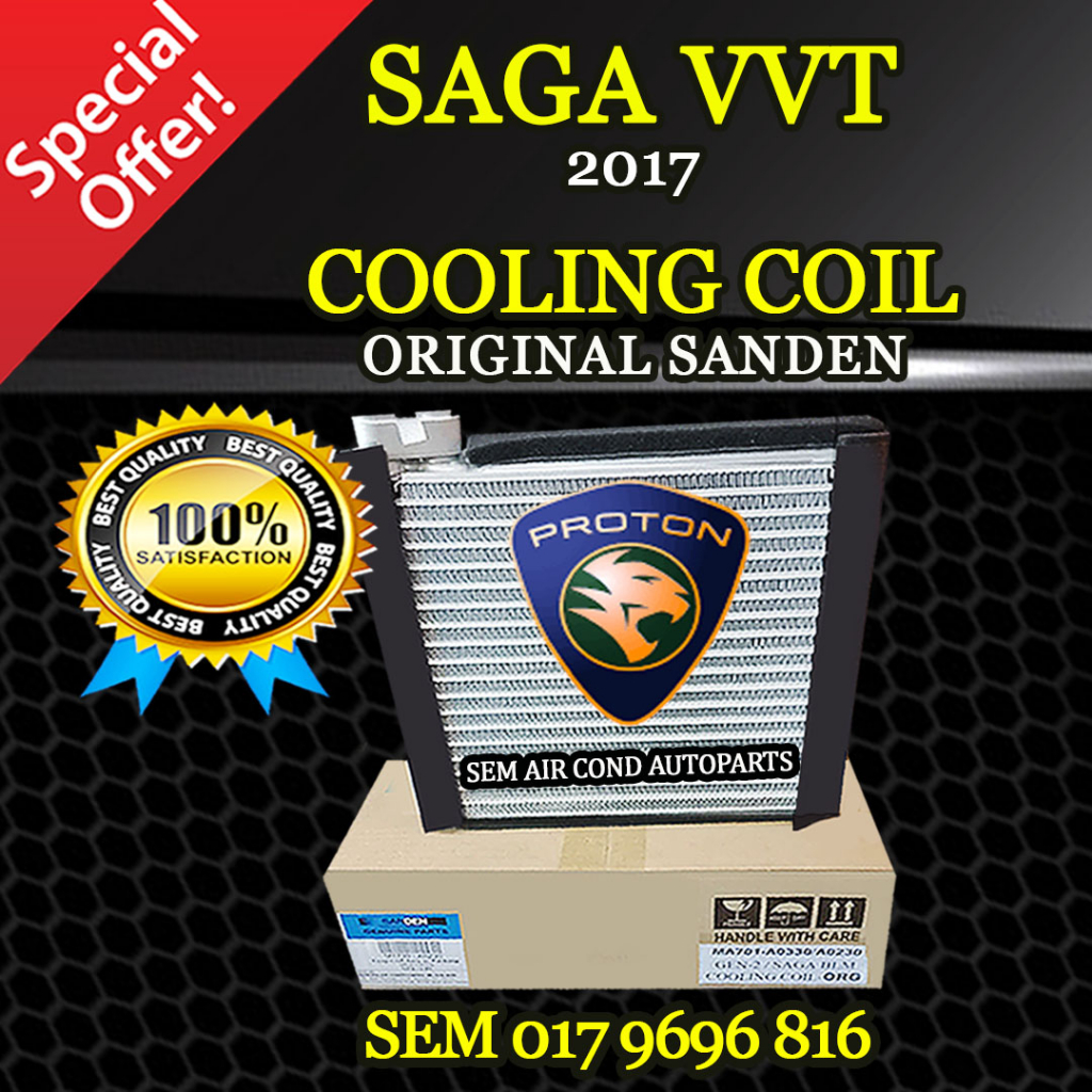 PROTON SAGA VVT 2017 YEAR ORIGINAL SANDEN SD COOLING COIL/ EVAPORATOR ...