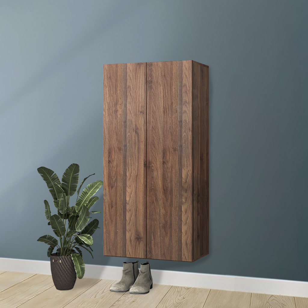 FurnitureFit 4FT Tall WALL MOUNT SHOE 2 Door With 6Tiers