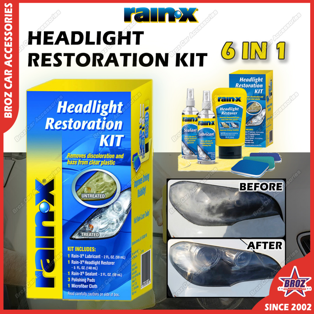 🌱 RainX / Rain X / Rain X / RainX Headlight Restoration Kit 6 In 1