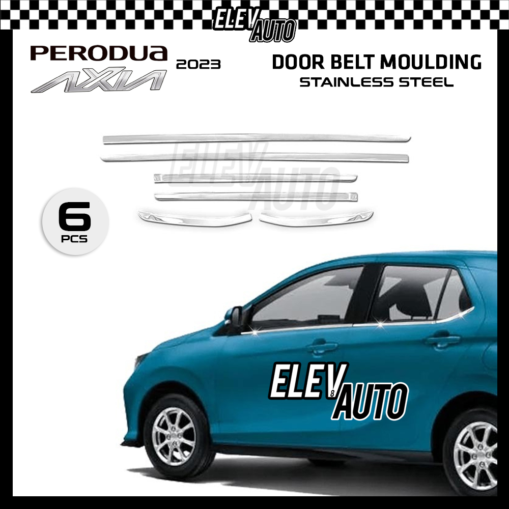 Perodua Axia 2023 Chrome Lining Door Belt Moulding 3D Stainless Steel ...