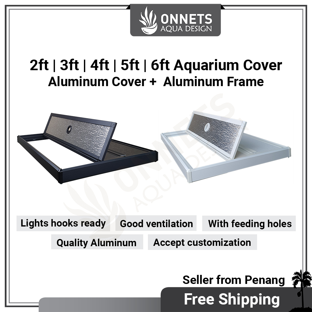 [Free Ship] 2ft 3ft 4ft 5ft 6ft Aluminum Aquarium Cover With Light