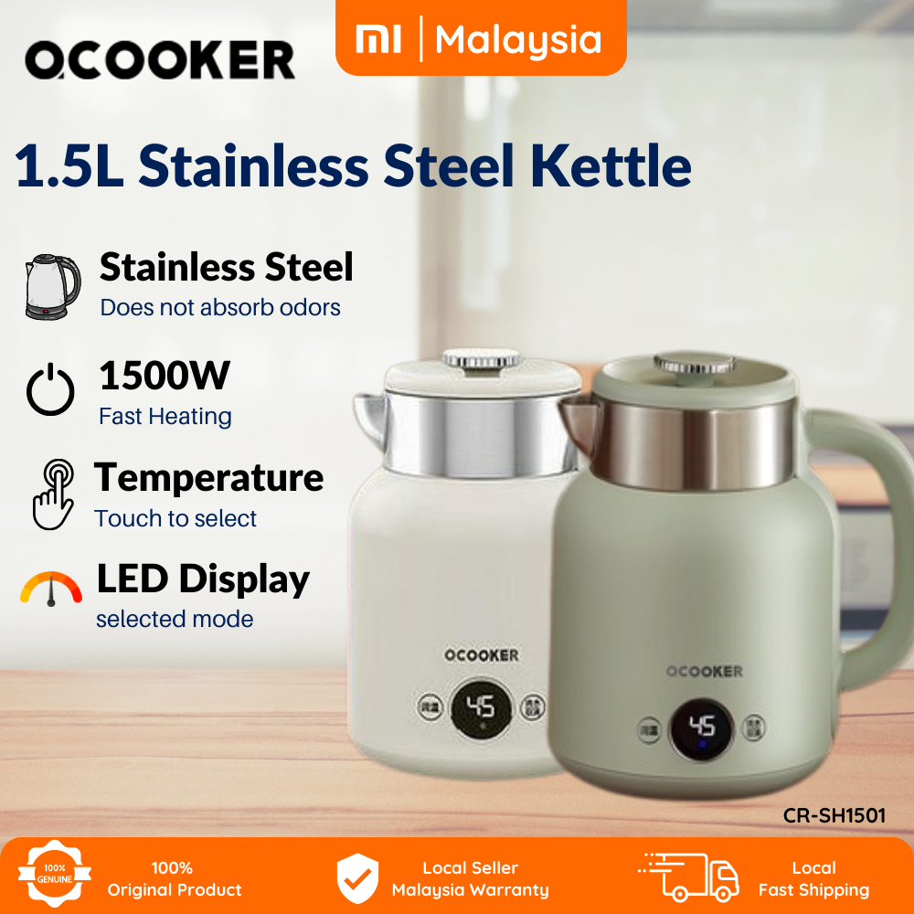Qcooker CR-SH1501 1.5L 1500W Built-in display Electric Smart Kettle ...