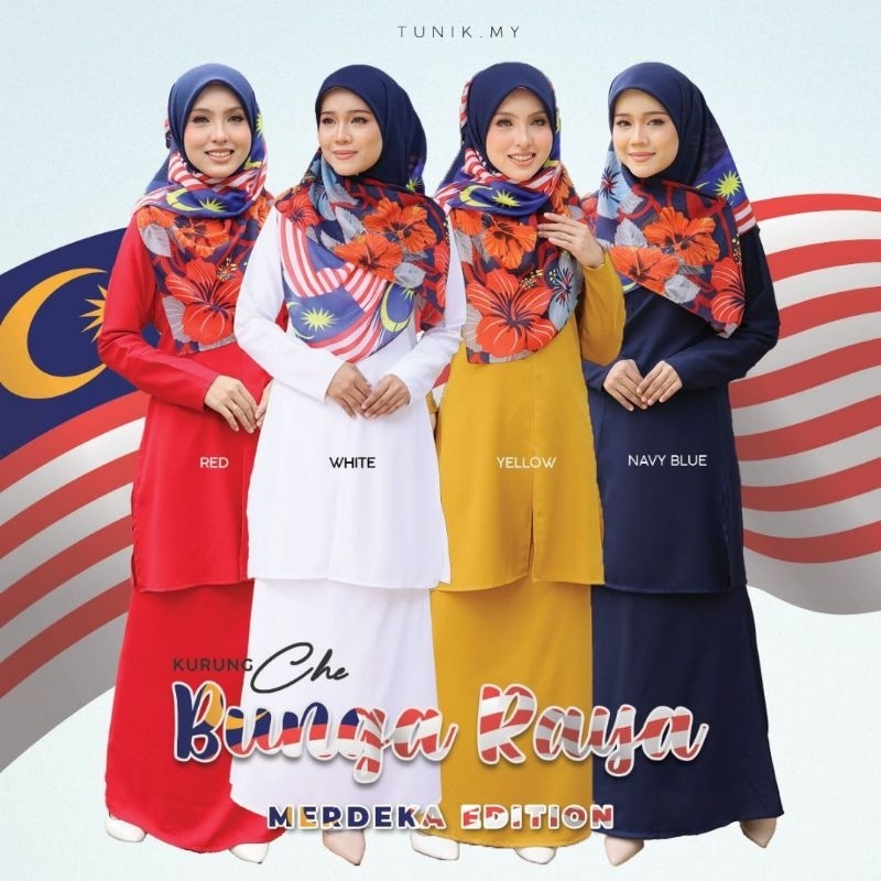 Kurung Che Bunga Raya (Merdeka Series) | Shopee Malaysia