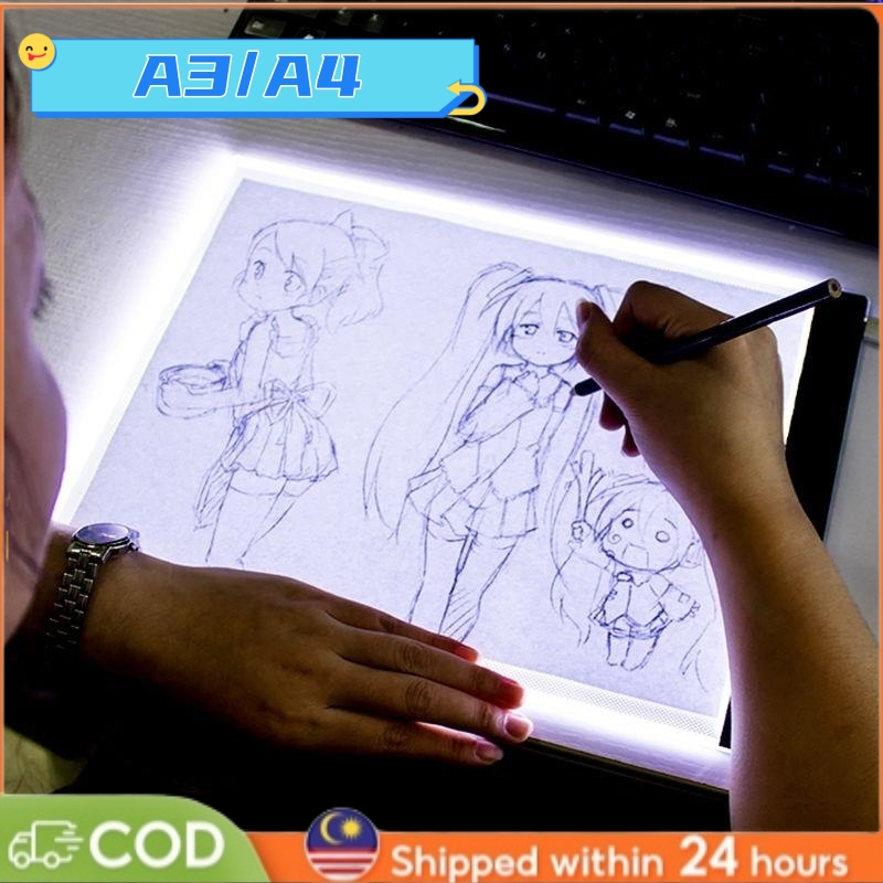 【24H】LED Copy Board Light Pad Drawing Tracing Tablet Copyboard Animation  Sketching Stencil Diamond Painting USB A4 A3