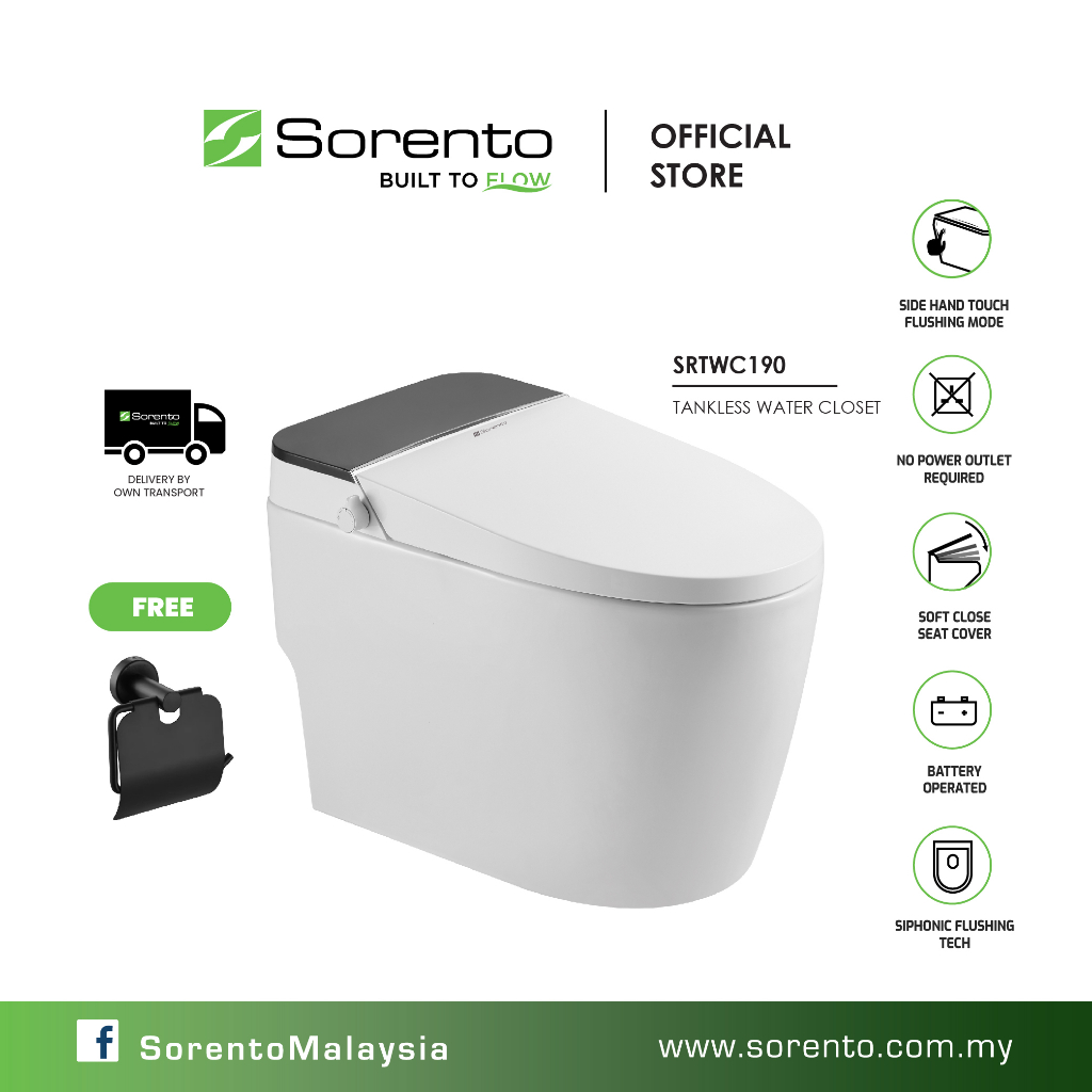 SORENTO SRTWC190 Tankless Wc One Piece water closet jamban tandas wc