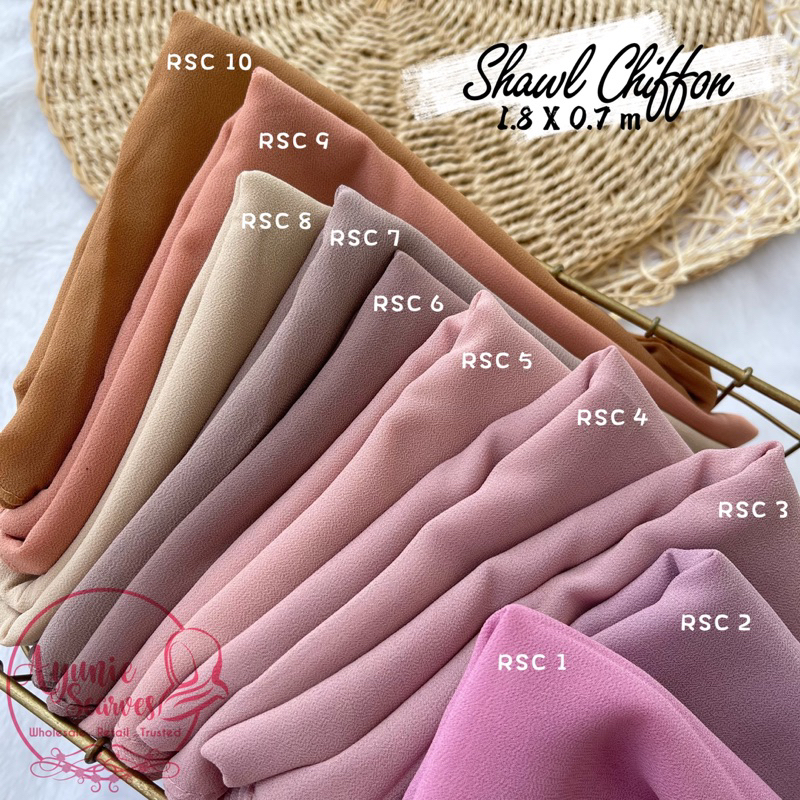 [Part 2/2] Shawl Heavy Chiffon Plain 1.8m 