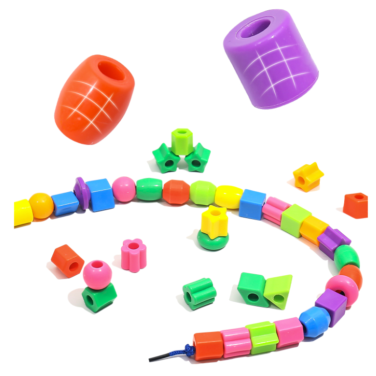 Children's beaded building blocks toy threading fine movement training ...