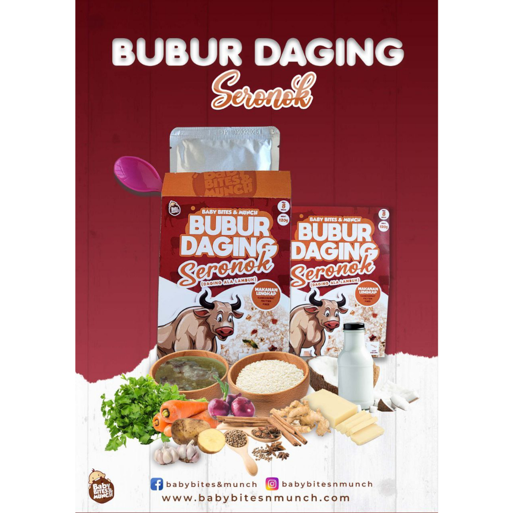 BABYBITESNMUNCH BUBUR READY TO EAT BAYI MENGANDUNGI BONE BROTH MESRA