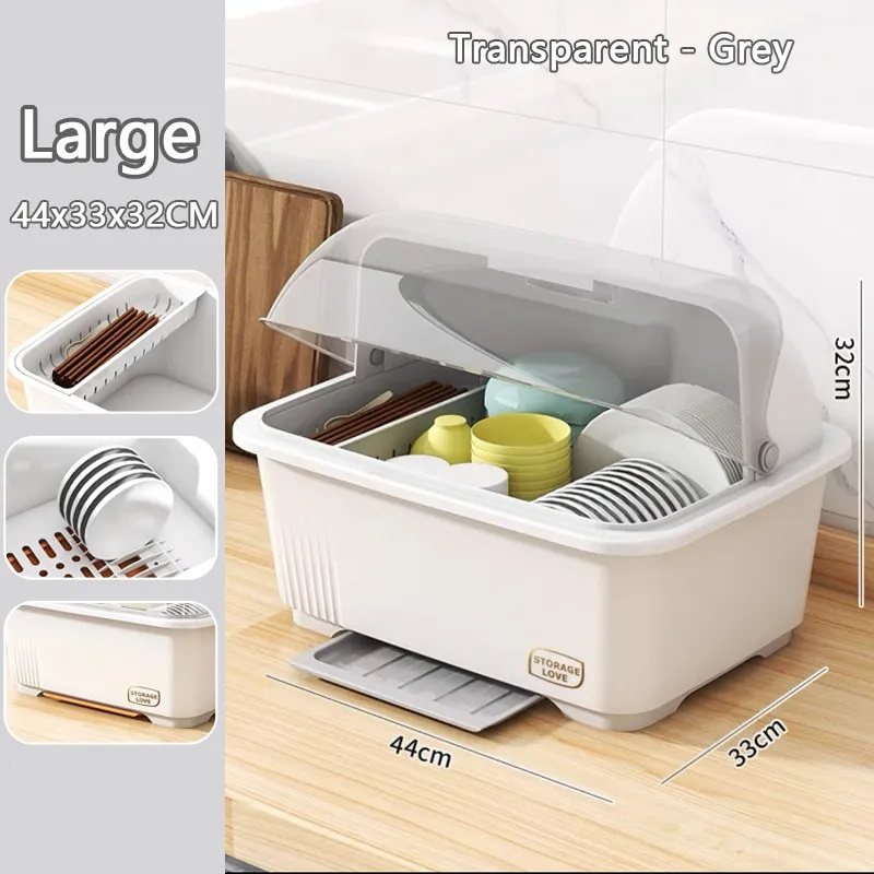 Kitchen Dish Drainer Dish Rack Drainer With Cover rak pinggan sinki