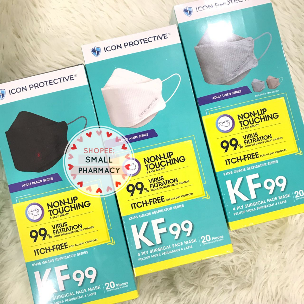 Icon Protective KF99 4ply Surgical Face Mask 20pcs (White / Black ...